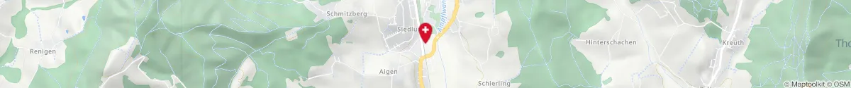 Map representation of the location for Pegasus Apotheke in 4843 Ampflwang